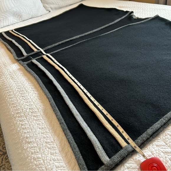 V-FRAAS 100% Wool Ruana/Poncho Black/Camel/Grey One Size Excellent Condition - Picture 11 of 16